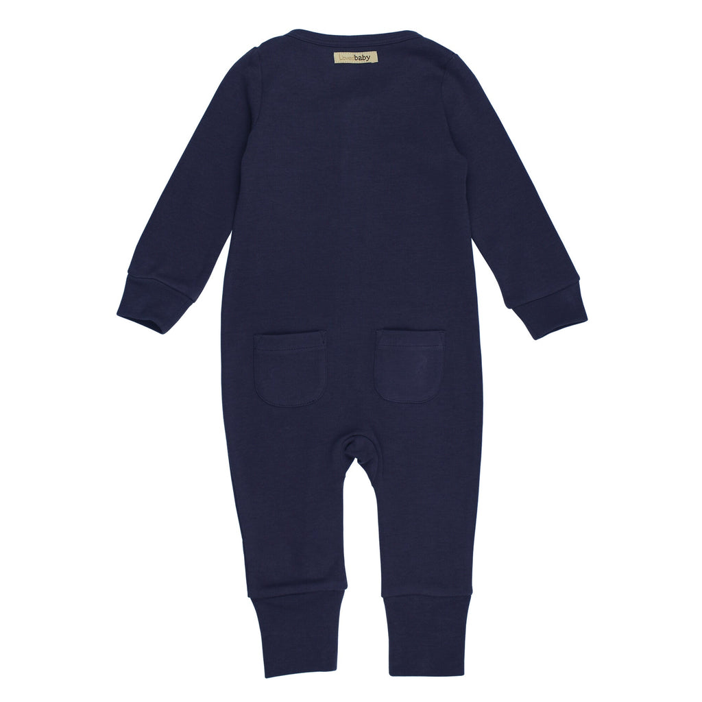 Navy | Organic Zipper Romper