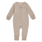 Oatmeal | Organic Zipper Romper