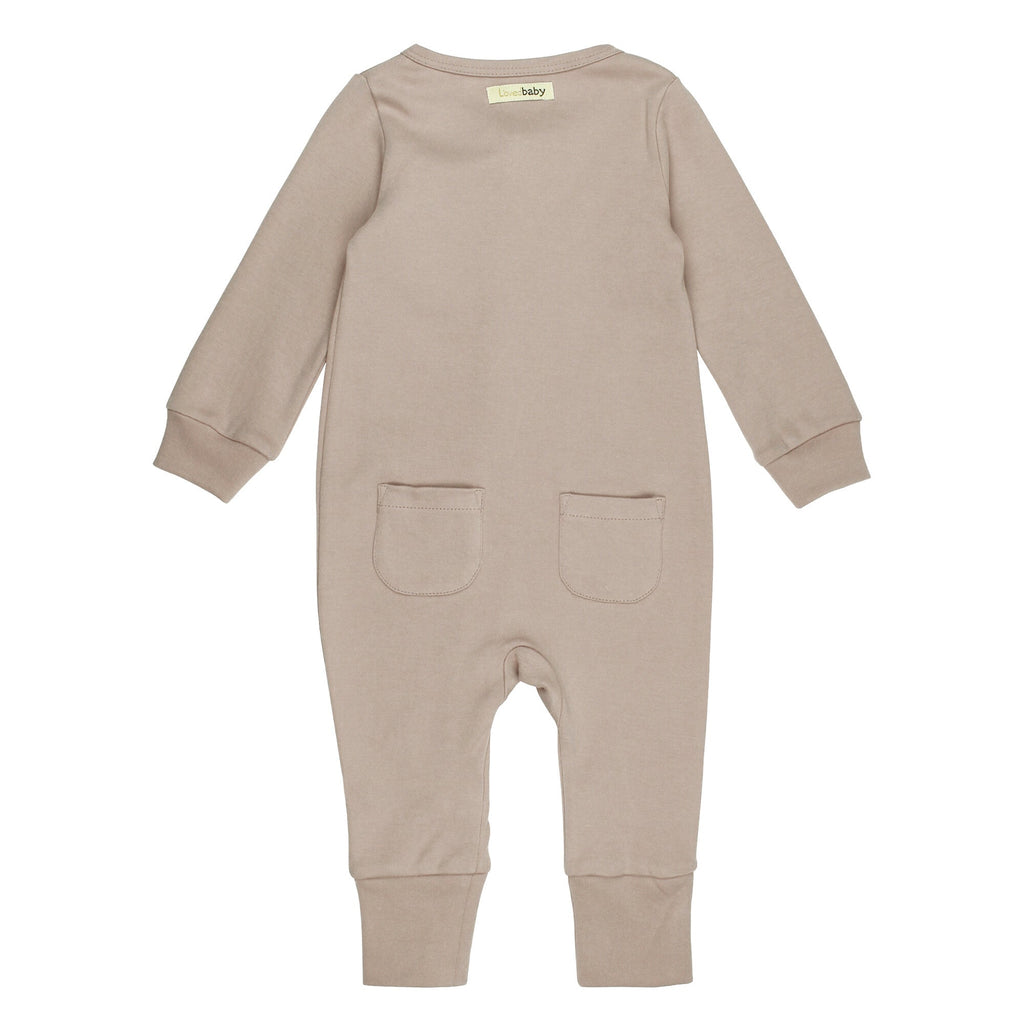 Oatmeal | Organic Zipper Romper