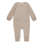 Oatmeal | Organic Zipper Romper