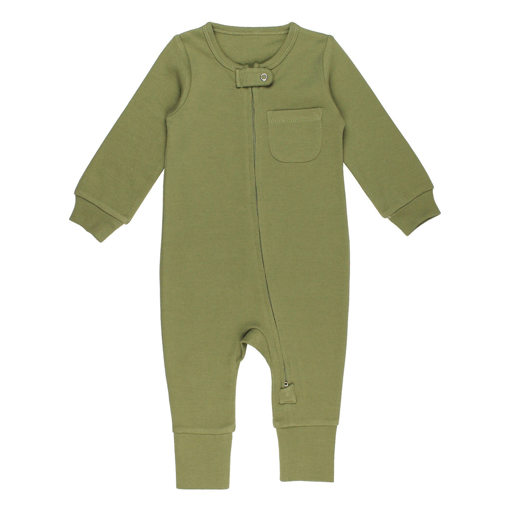 Sage | Organic Zipper Romper