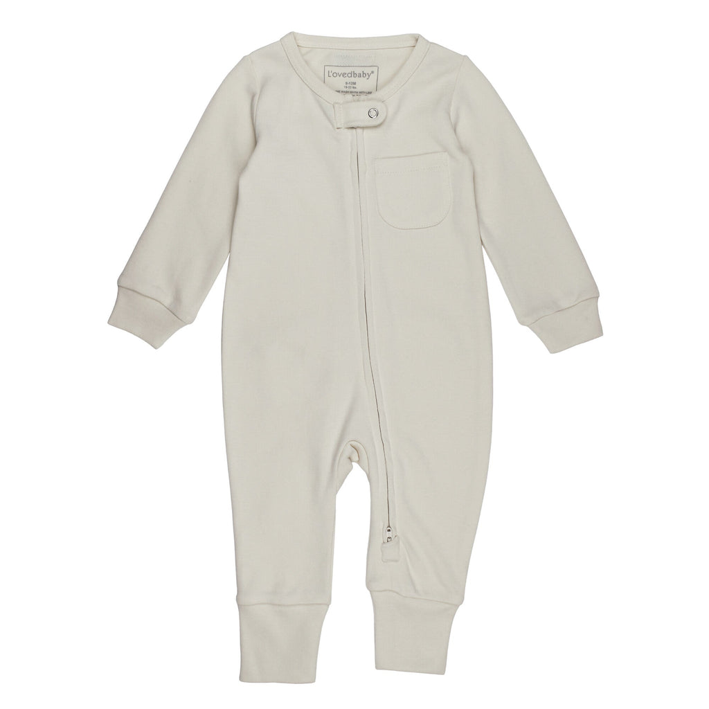 Stone | Organic Zipper Romper