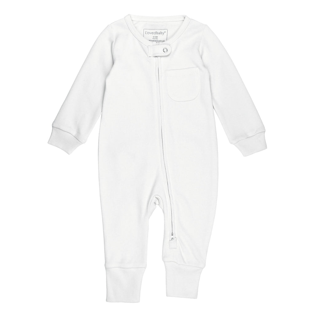 White | Organic Zipper Romper