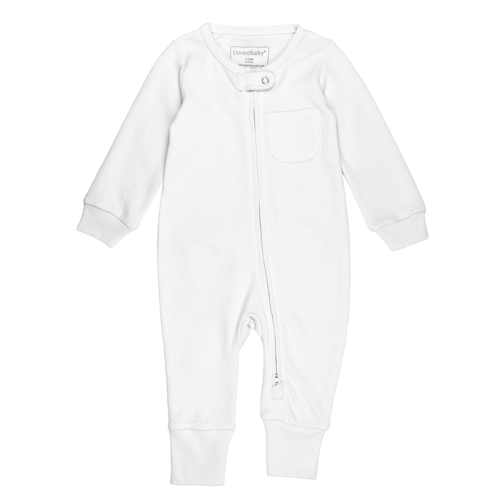 White | Organic Zipper Romper