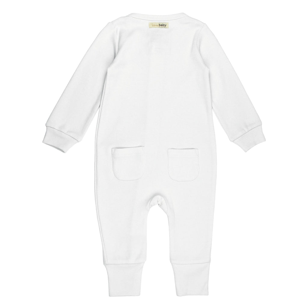 White | Organic Zipper Romper