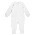 White | Organic Zipper Romper