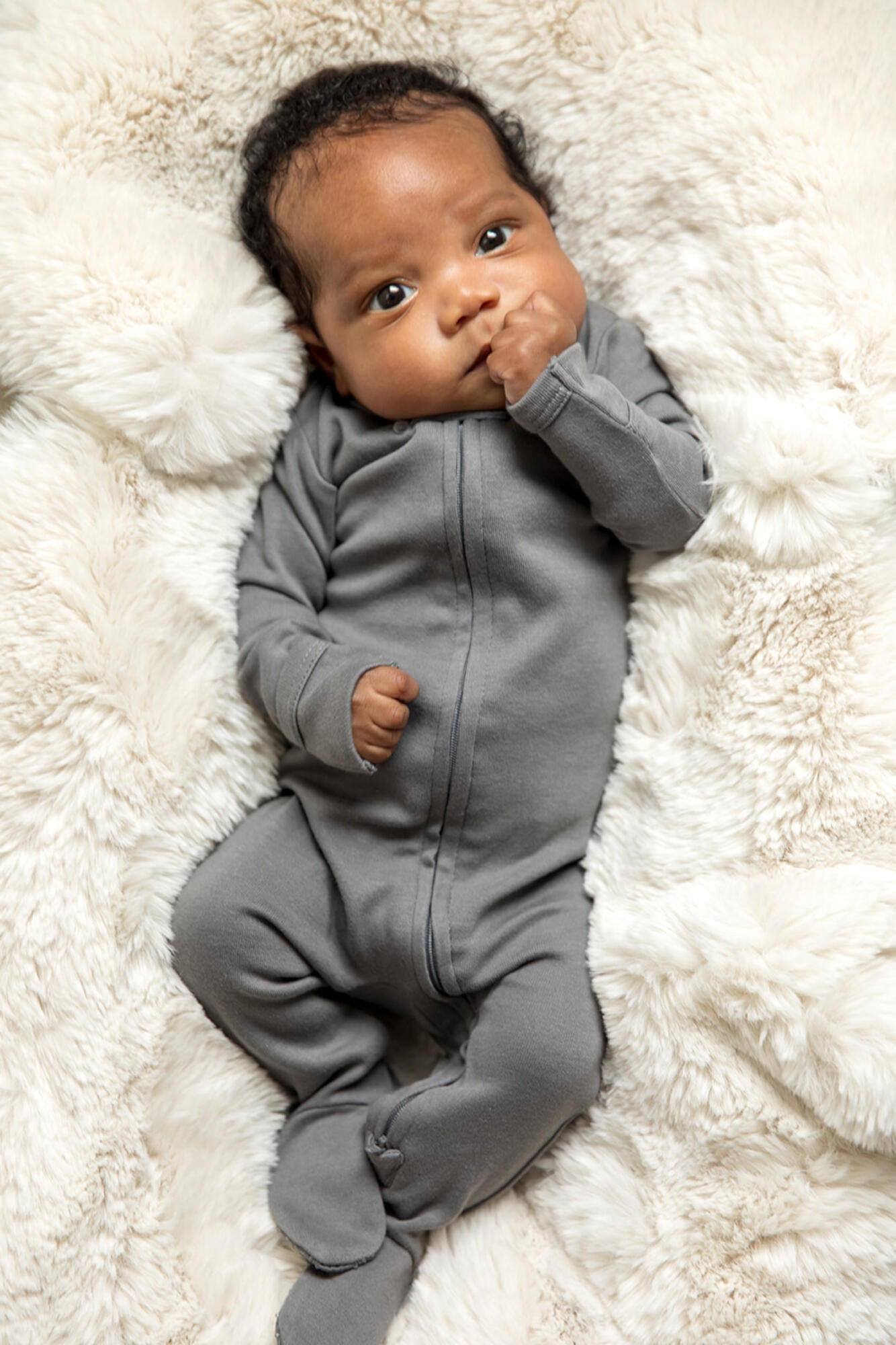 Gray | Organic Zipper Footie