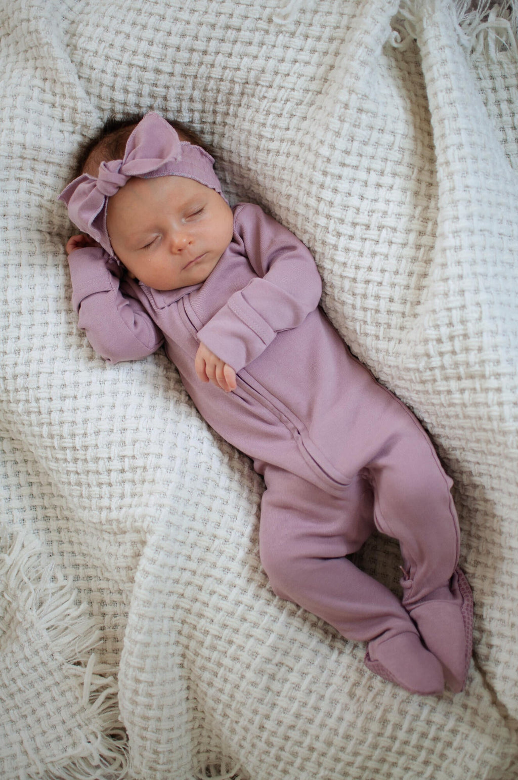 Lavender | Organic Zipper Footie