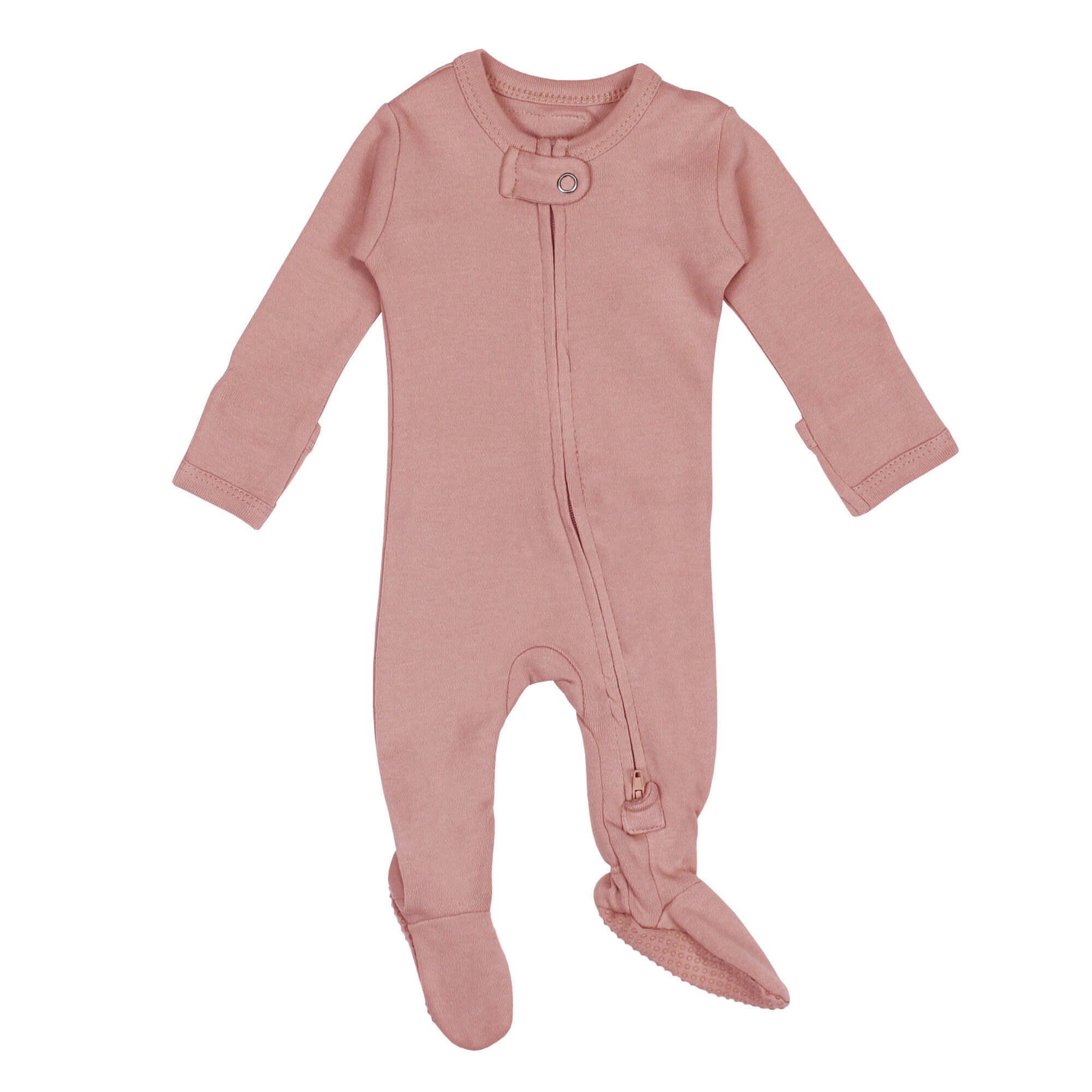 Mauve | Organic Zipper Footie