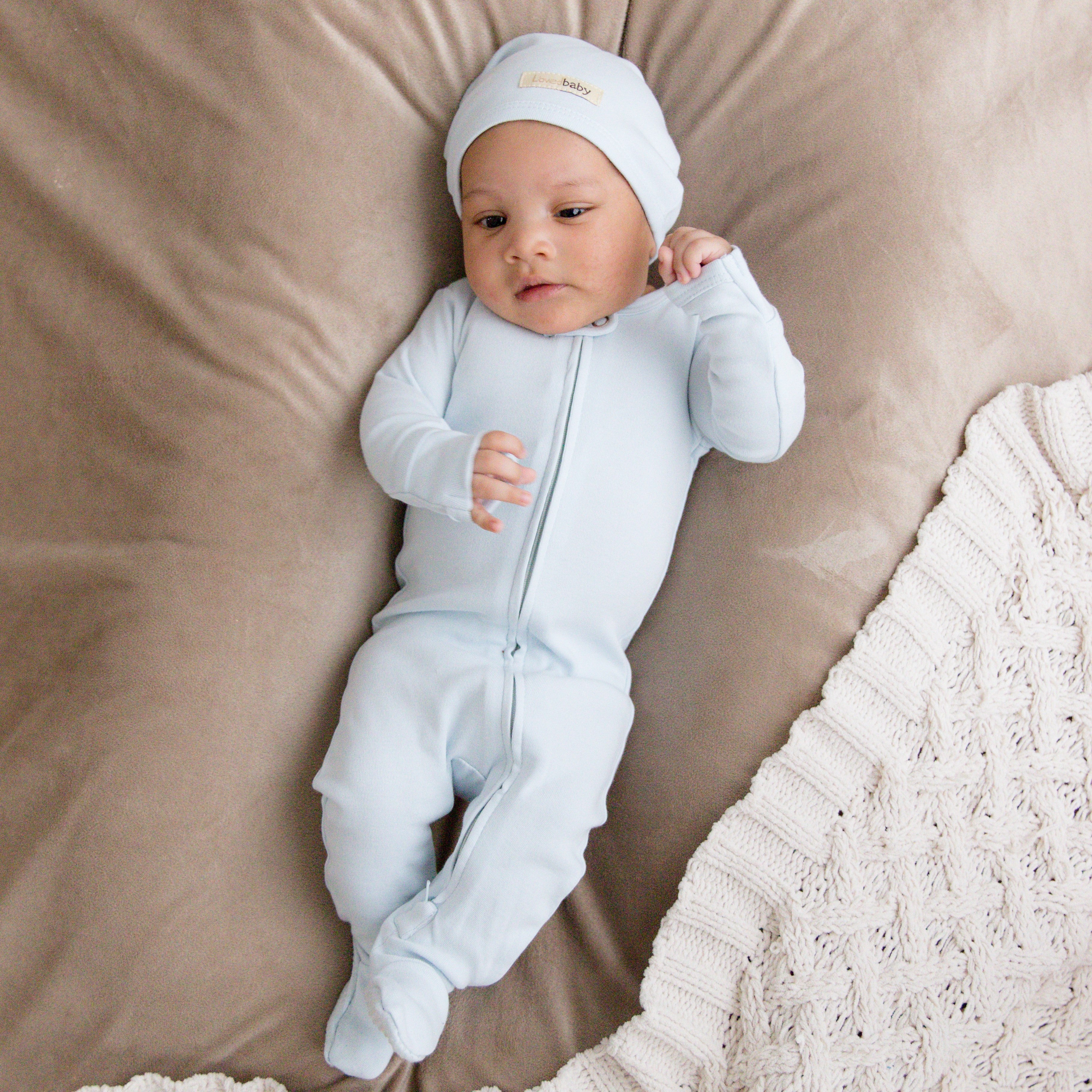 Moonbeam | Organic Zipper Footie