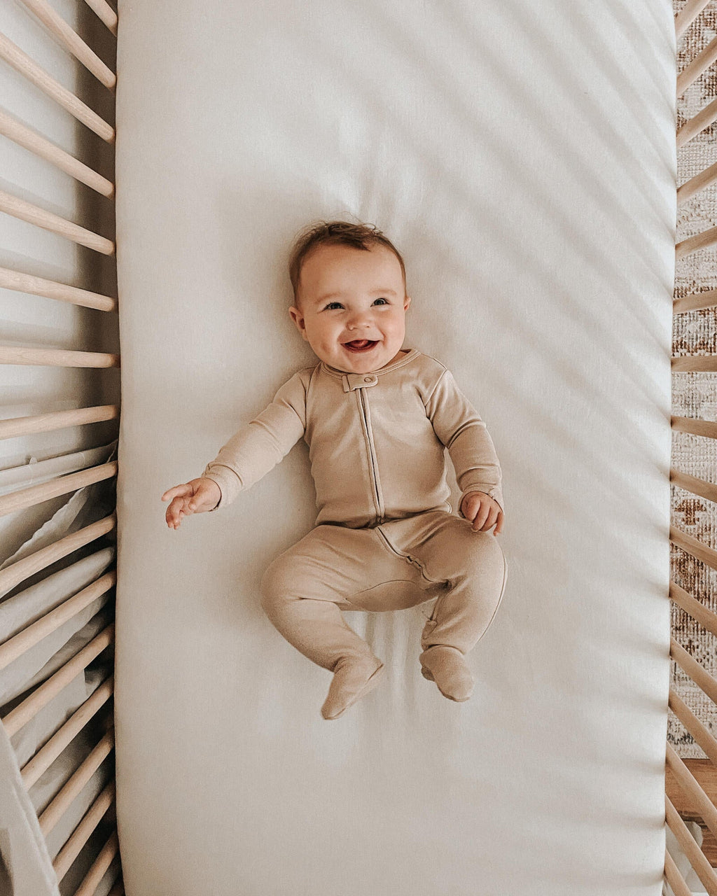 Oatmeal | Organic Zipper Footie