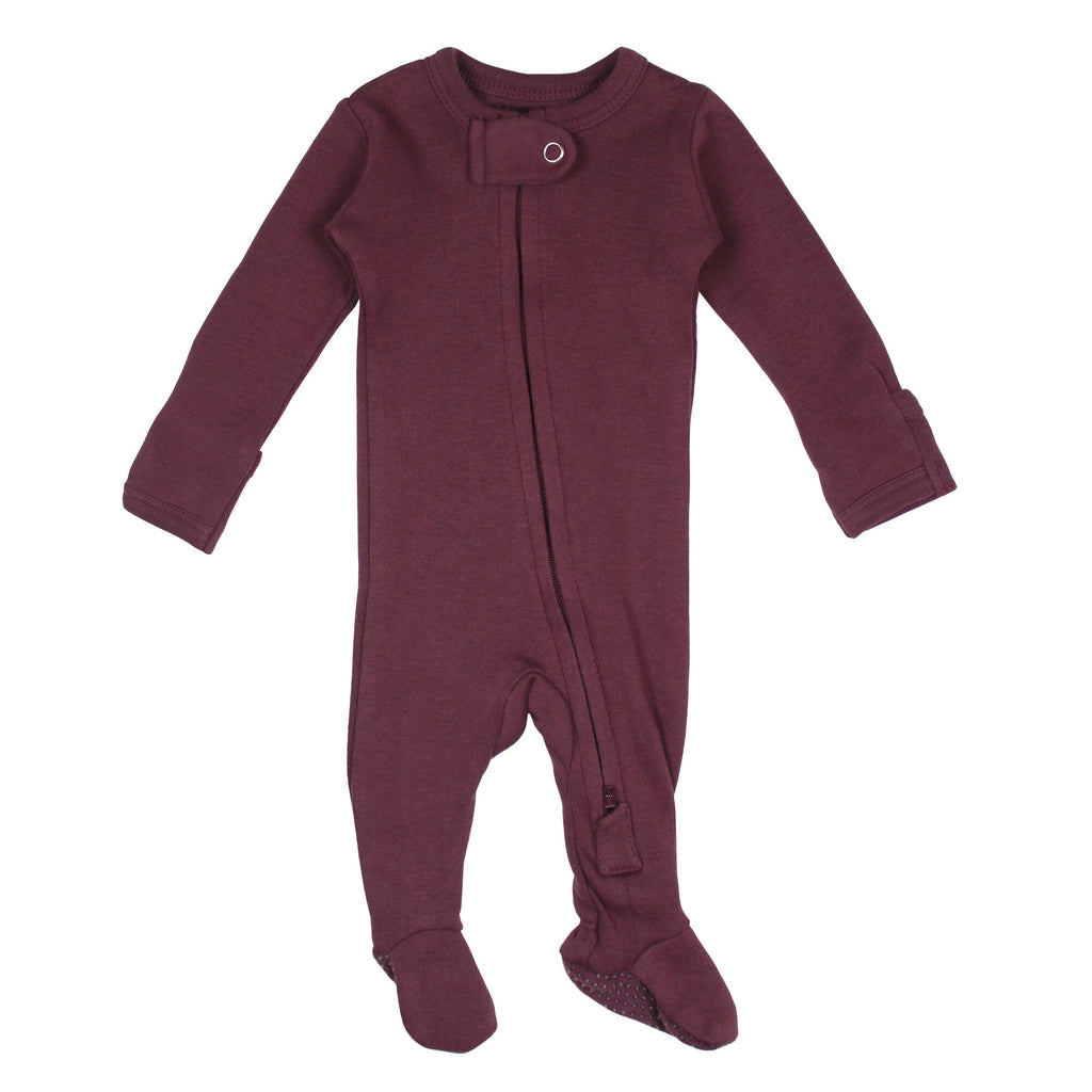 Plum | Organic Zipper Footie