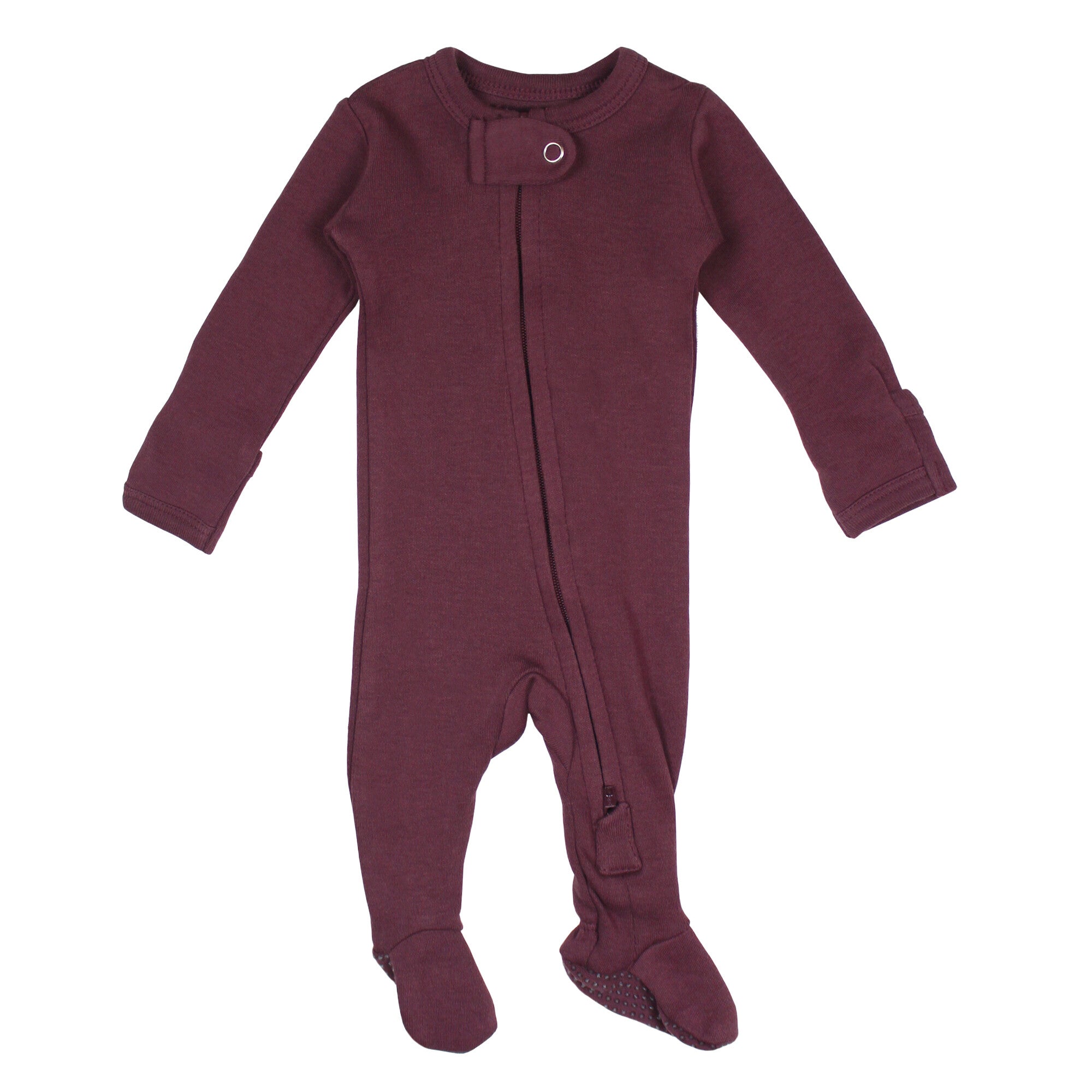 Plum | Organic Zipper Footie