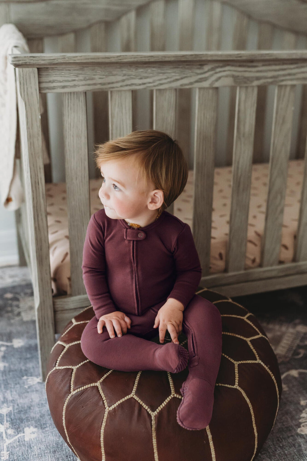 Plum | Organic Zipper Footie