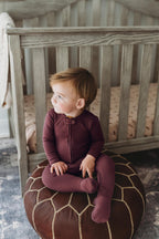 Plum | Organic Zipper Footie
