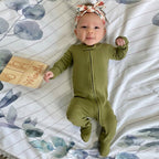 Sage | Organic Zipper Footie