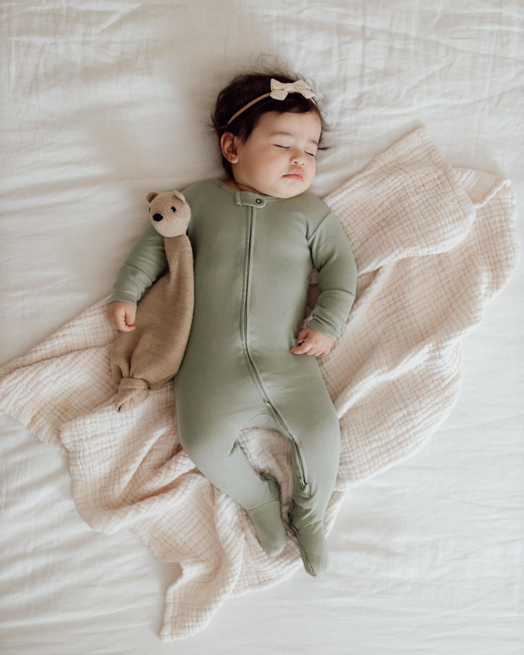 Seafoam | Organic Zipper Footie