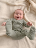 Seafoam | Organic Zipper Footie