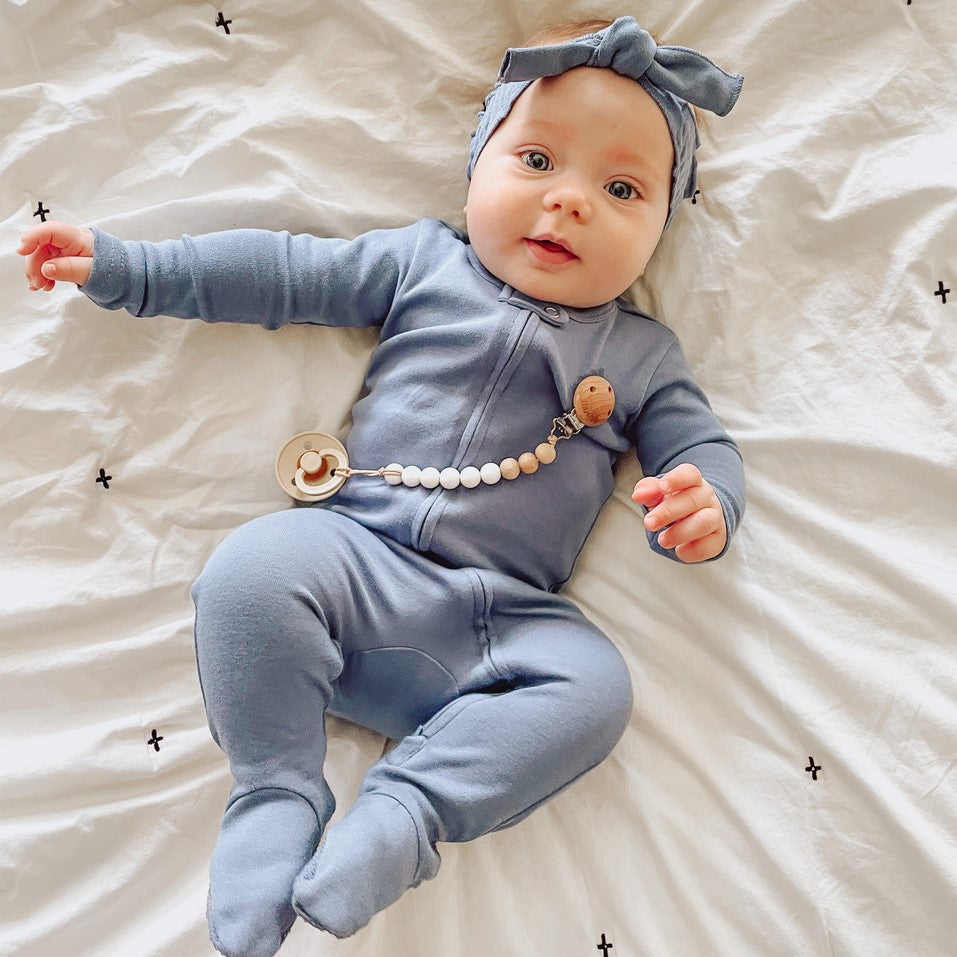 Slate | Organic Zipper Footie