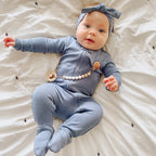 Slate | Organic Zipper Footie