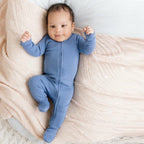 Slate | Organic Zipper Footie