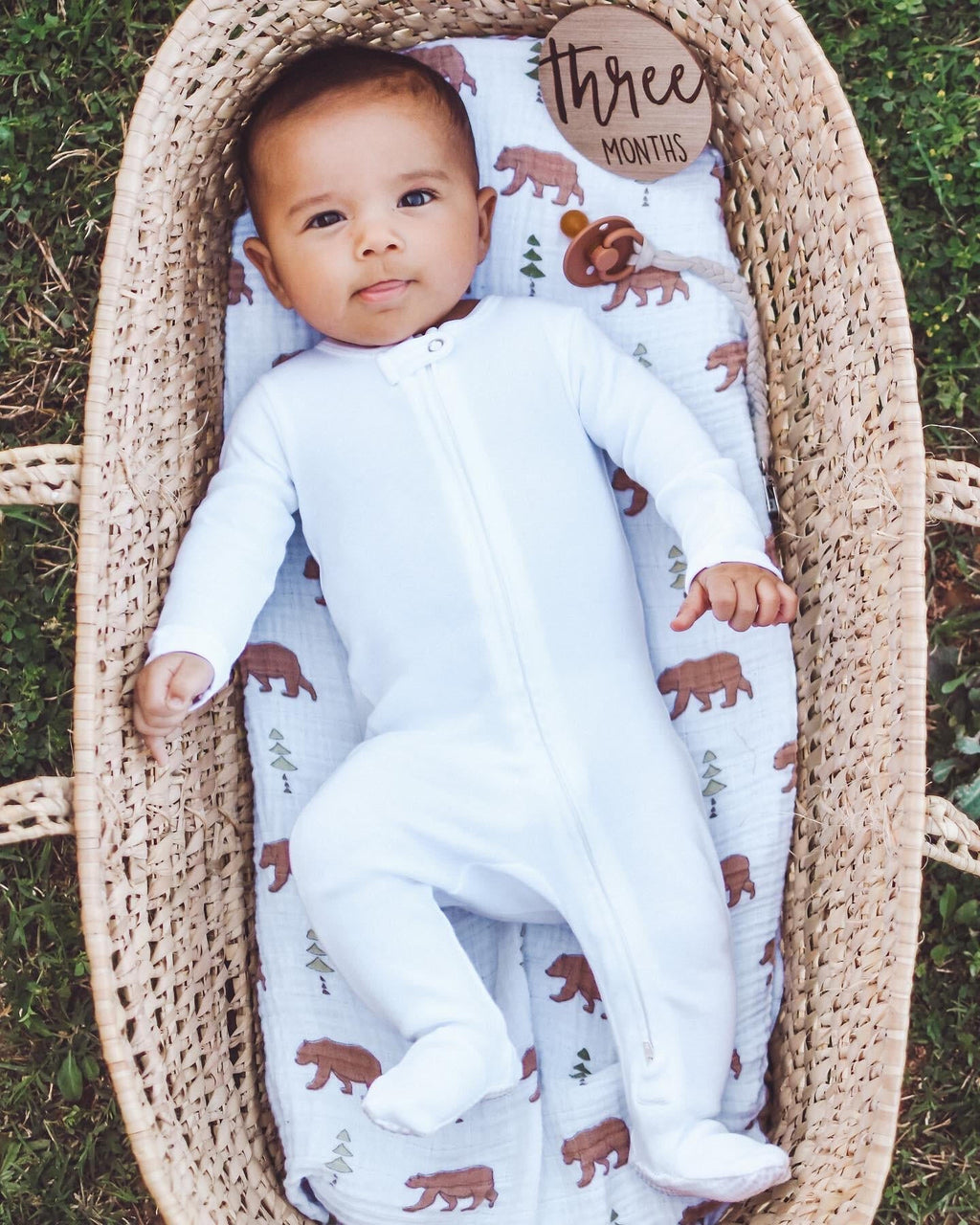 White | Organic Zipper Footie