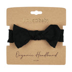 Black | Organic Smocked Tie Headband
