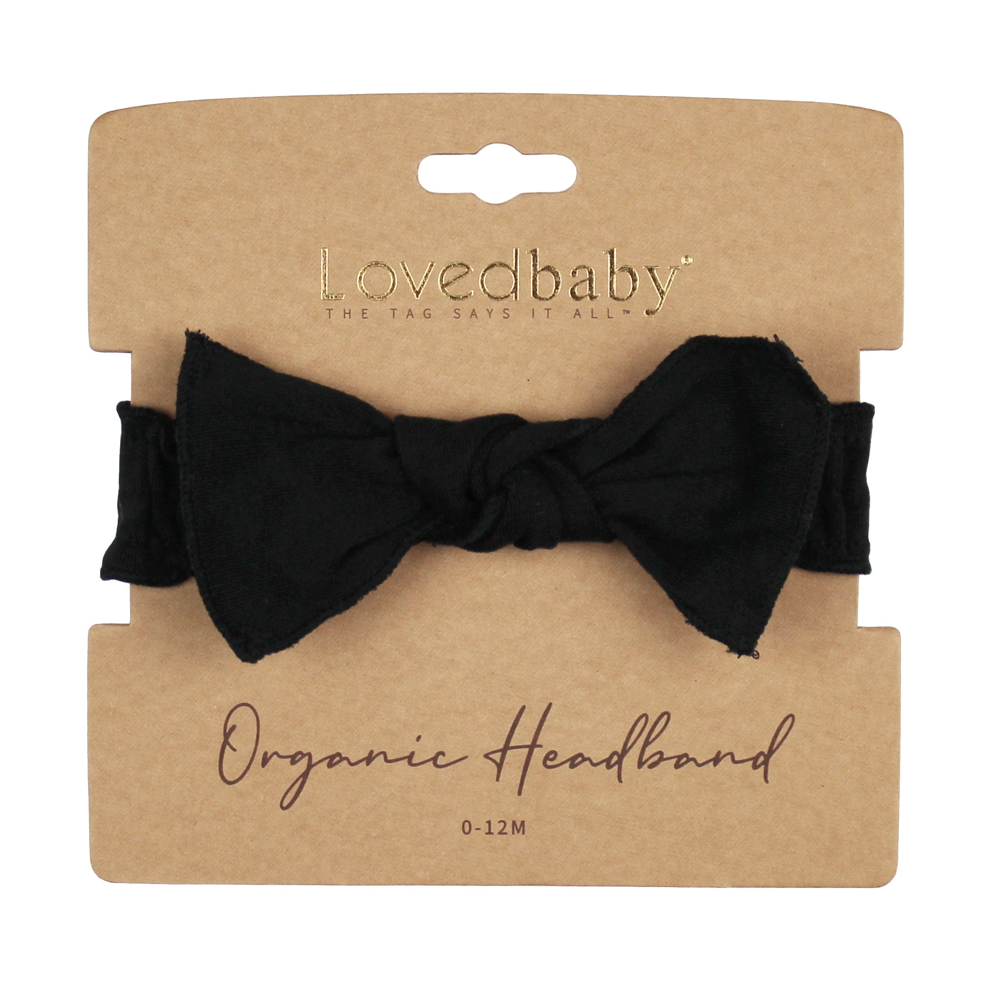 Black | Organic Smocked Tie Headband