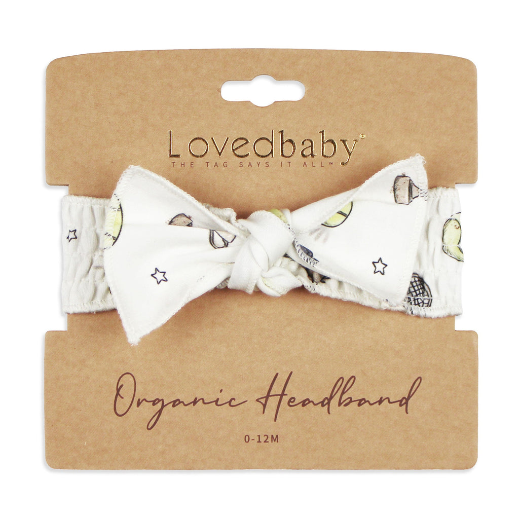 Organic Smocked Tie Headband