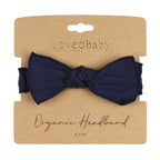 Navy | Organic Smocked Tie Headband