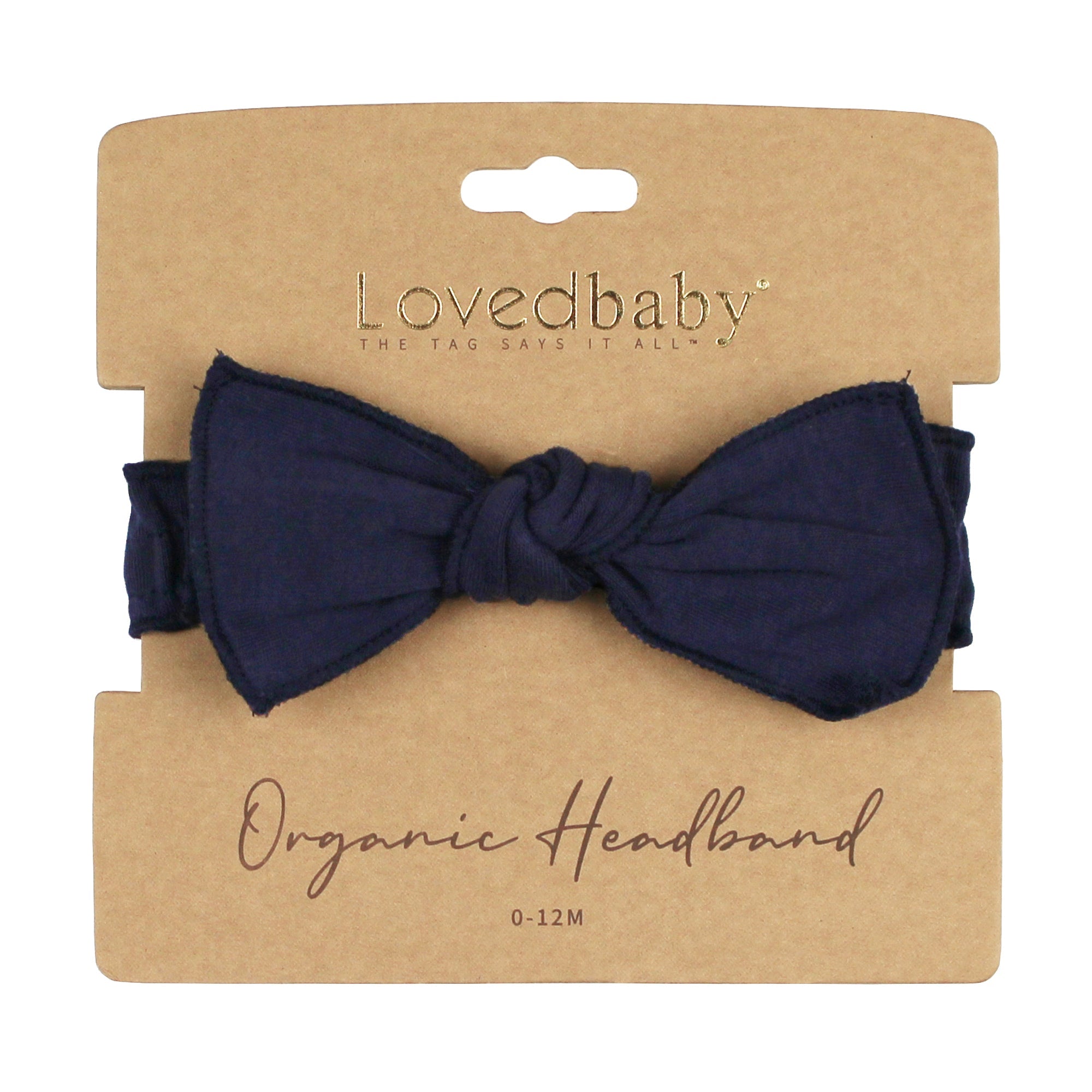 Navy | Organic Smocked Tie Headband