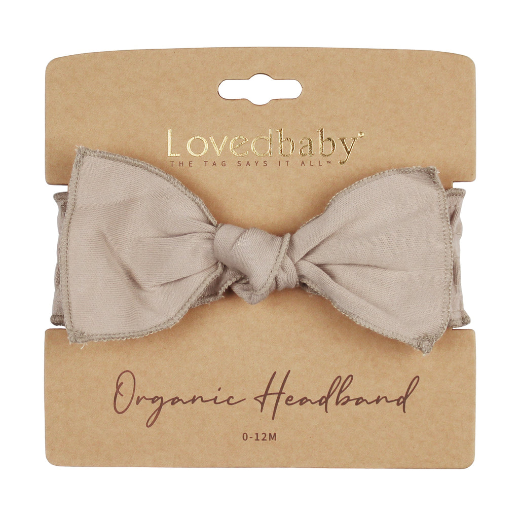 Oatmeal | Organic Smocked Tie Headband