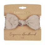 Oatmeal | Organic Smocked Tie Headband
