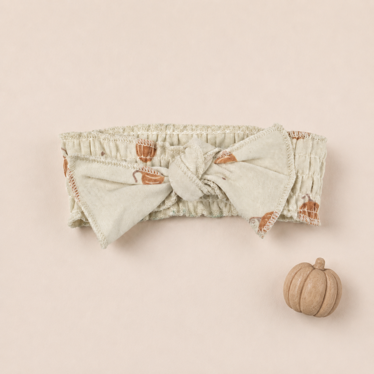 Organic Smocked Tie Headband