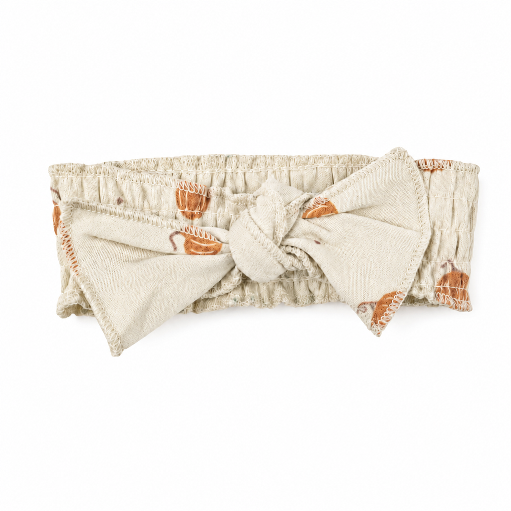 Organic Smocked Tie Headband