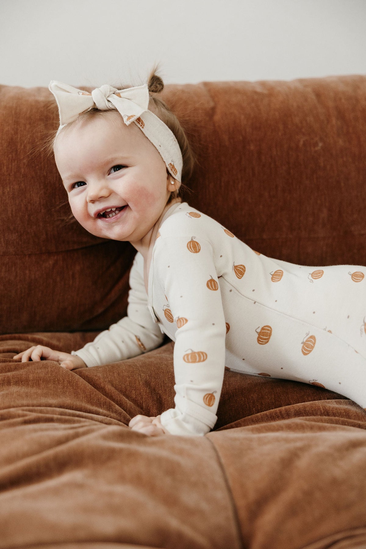 Organic Smocked Tie Headband