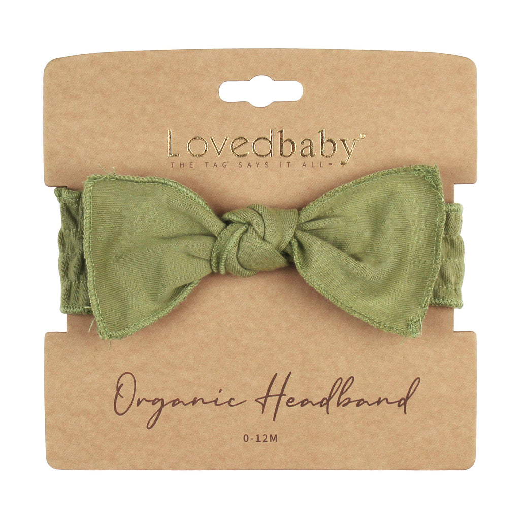 Sage | Organic Smocked Tie Headband