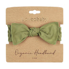 Sage | Organic Smocked Tie Headband