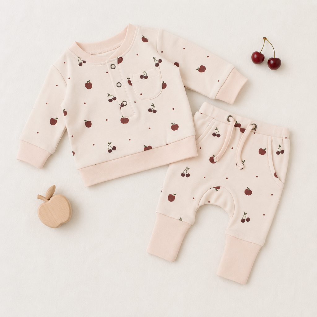 Organic Henley Sweatshirt & Jogger Set