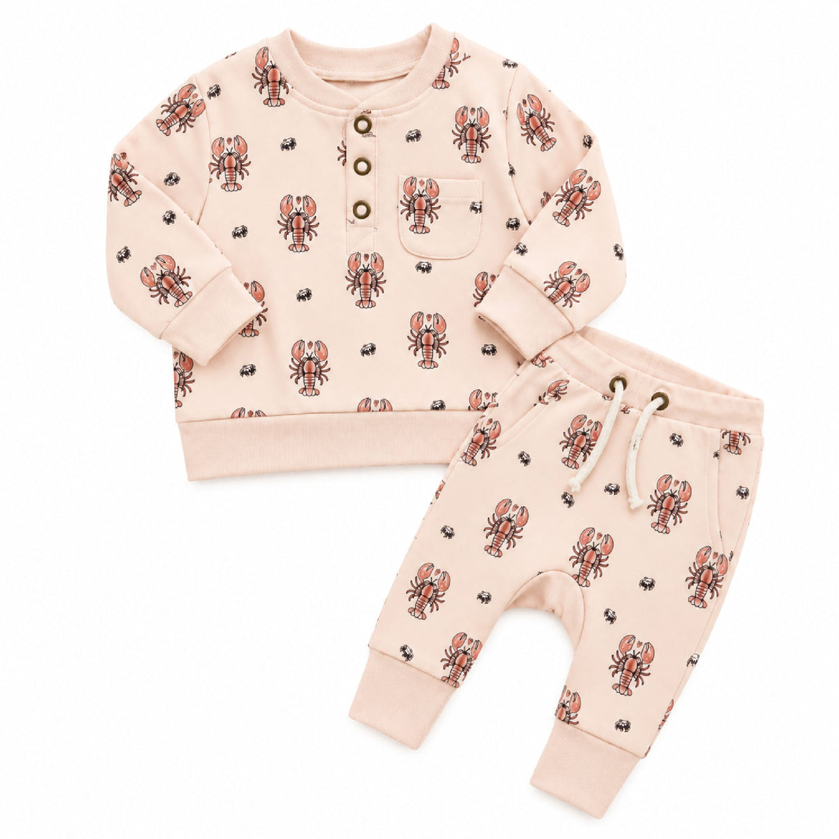 Organic Henley Sweatshirt & Jogger Set