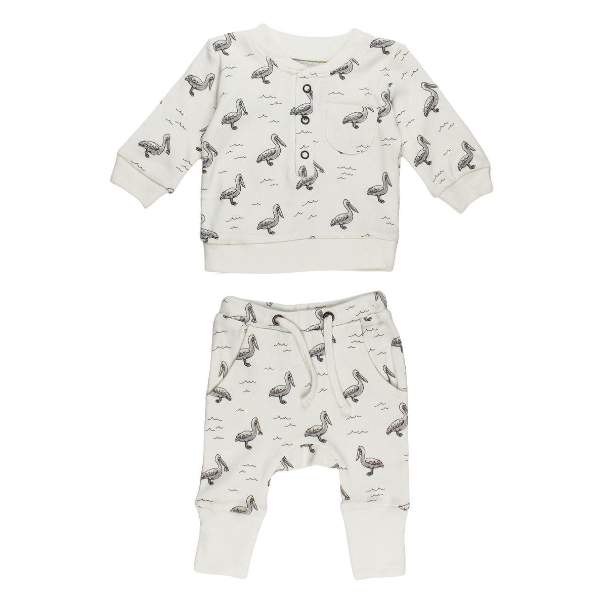 Organic Henley Sweatshirt & Jogger Set
