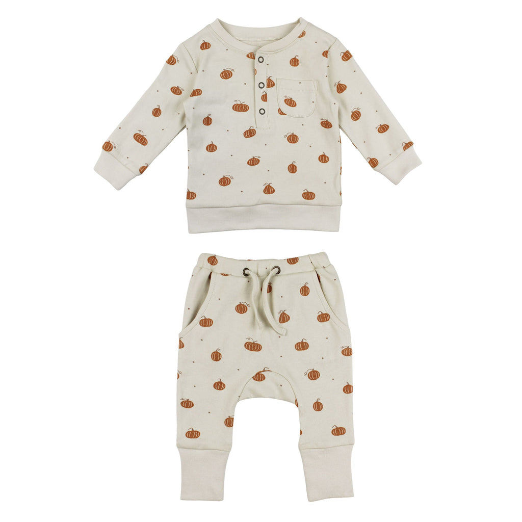 Organic Henley Sweatshirt & Jogger Set