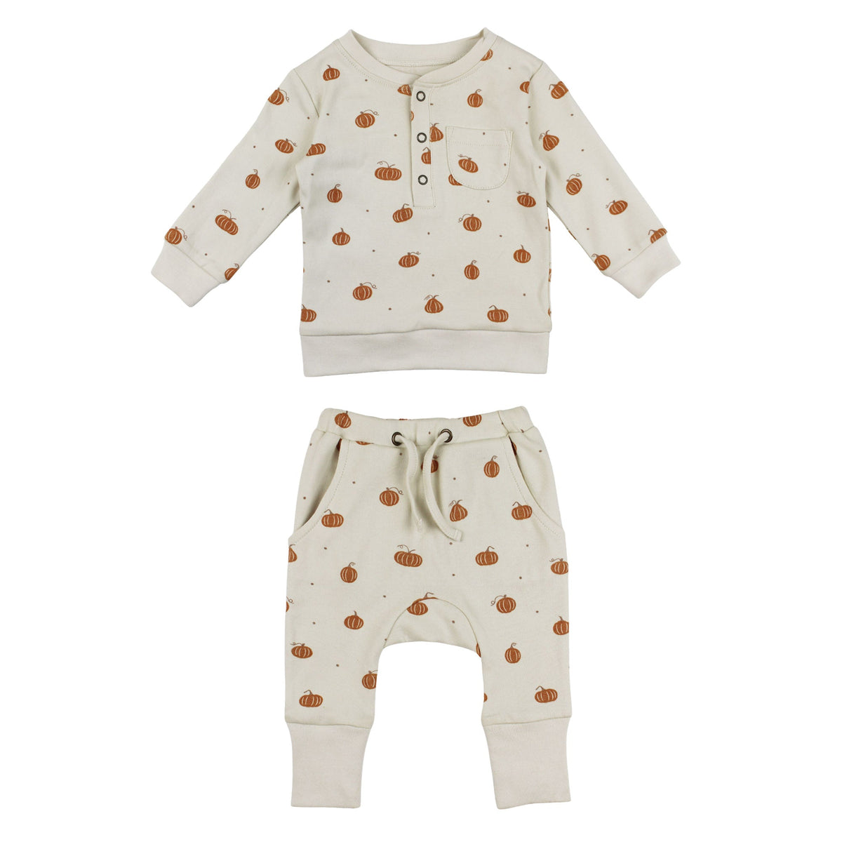 Organic Henley Sweatshirt & Jogger Set