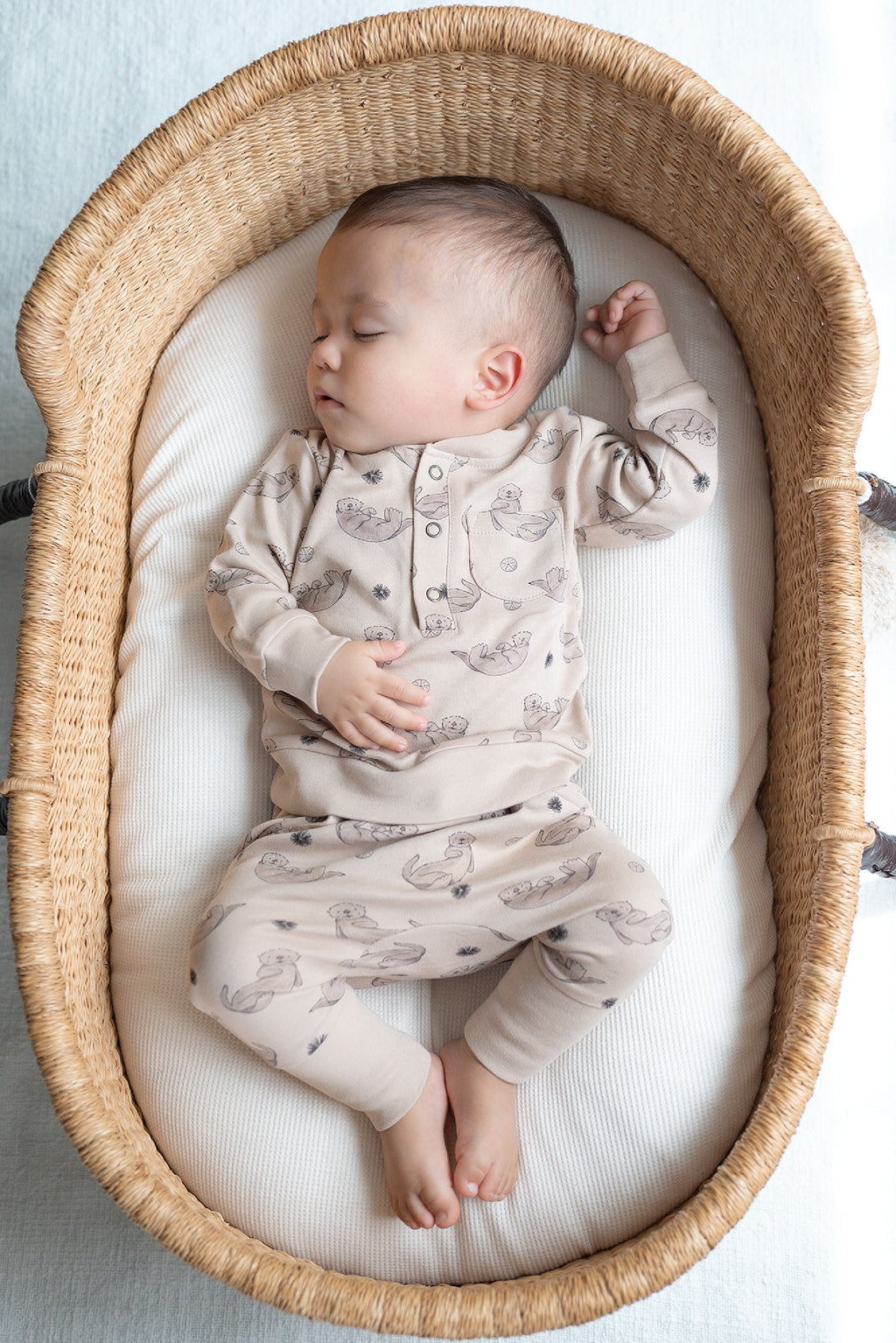Organic Henley Sweatshirt & Jogger Set
