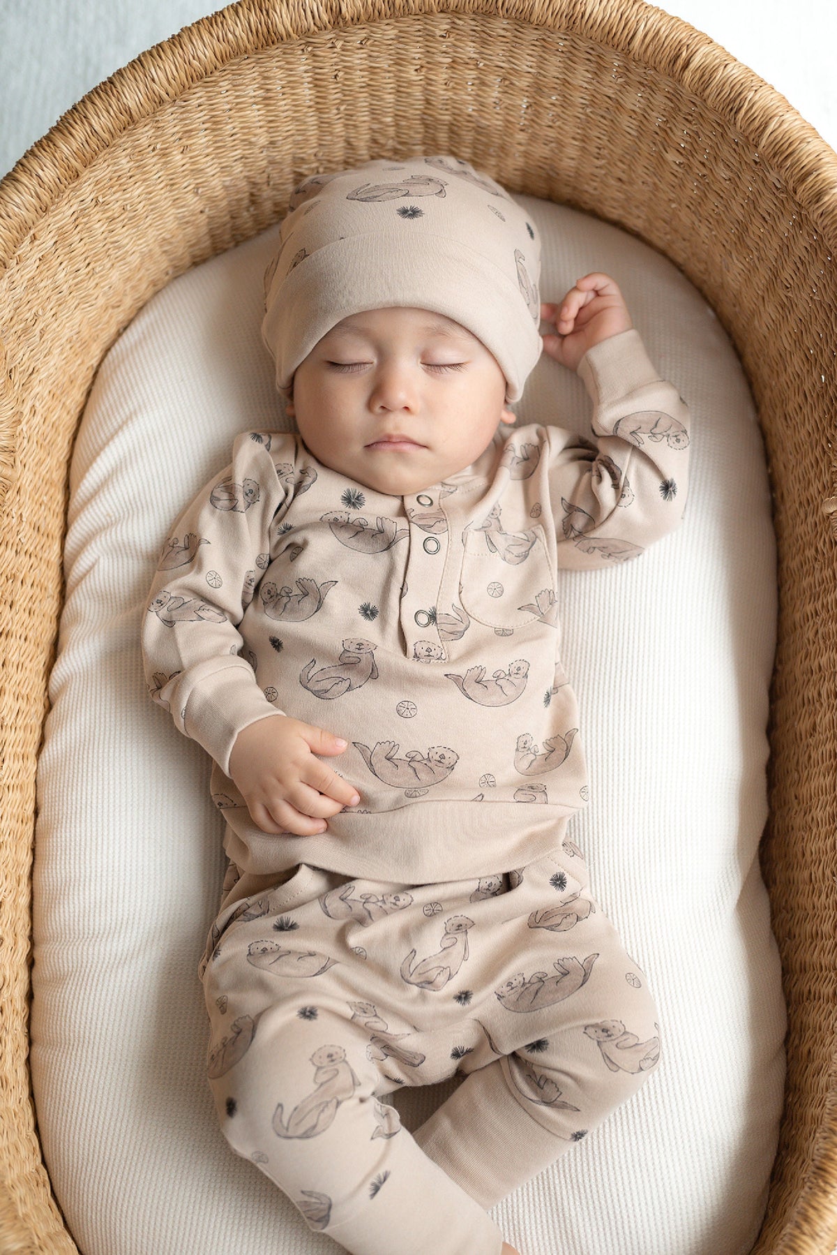 Organic Henley Sweatshirt & Jogger Set