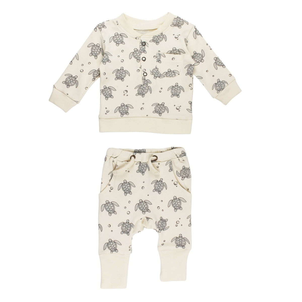 Organic Henley Sweatshirt & Jogger Set