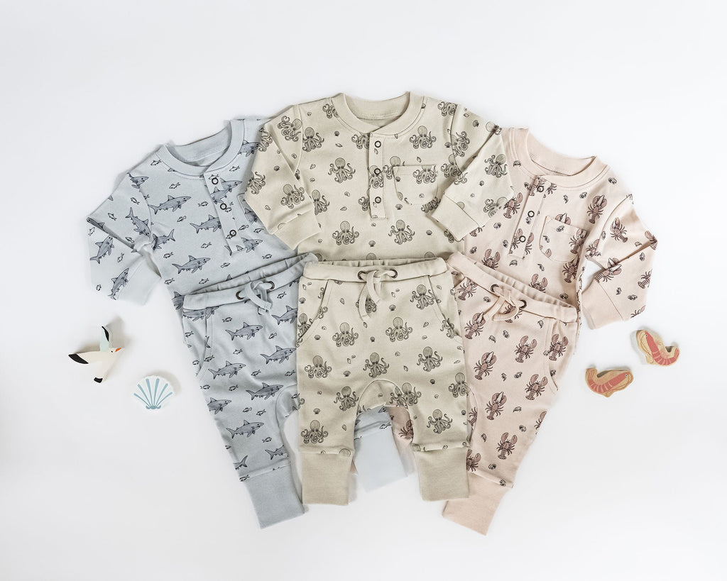 Organic Henley Sweatshirt & Jogger Set