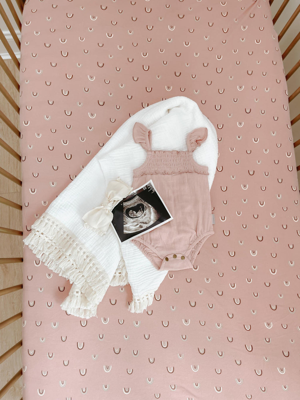 Mauve Rainbow | Organic Crib Sheets