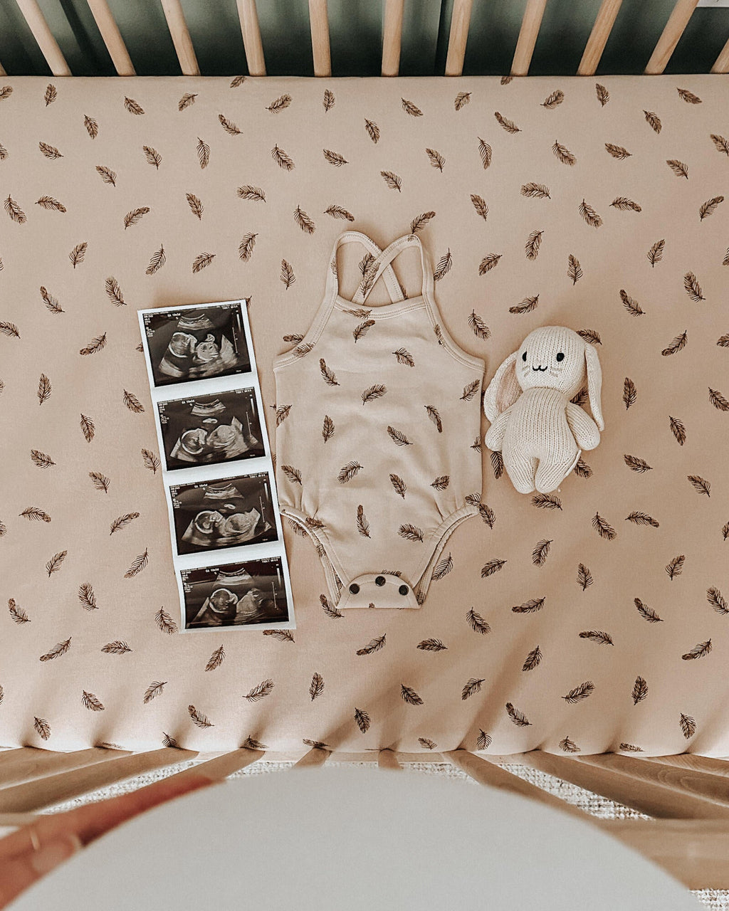 Oatmeal Feather | Organic Crib Sheets
