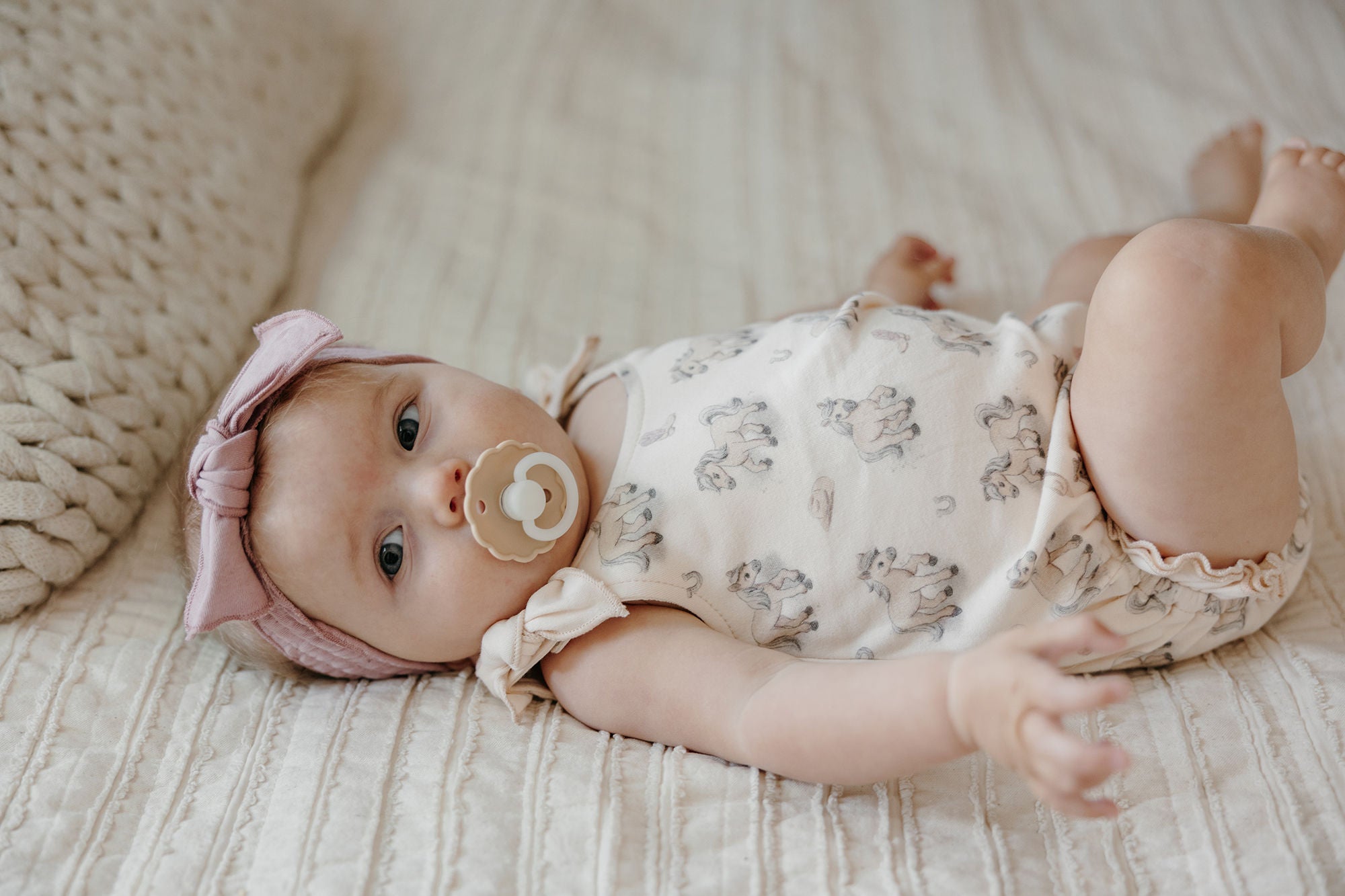 Blush Boots | Organic Bowtie Shoulder Bodysuit